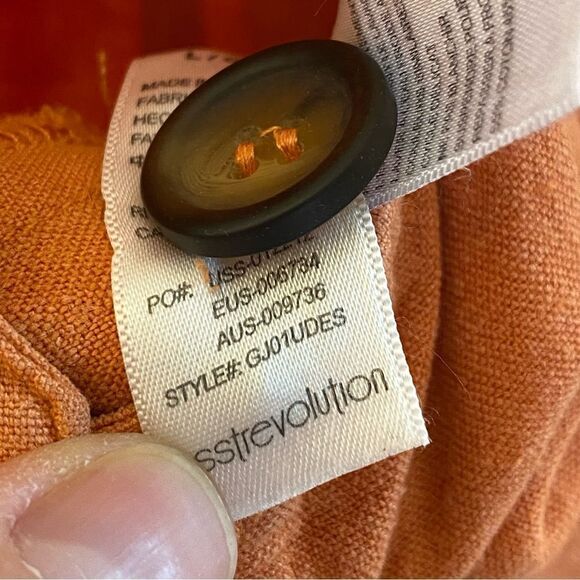 Sisstr Evolution Dessi linen lagenlook boho jumpsuit overalls wide leg orange L - Picture 13 of 14